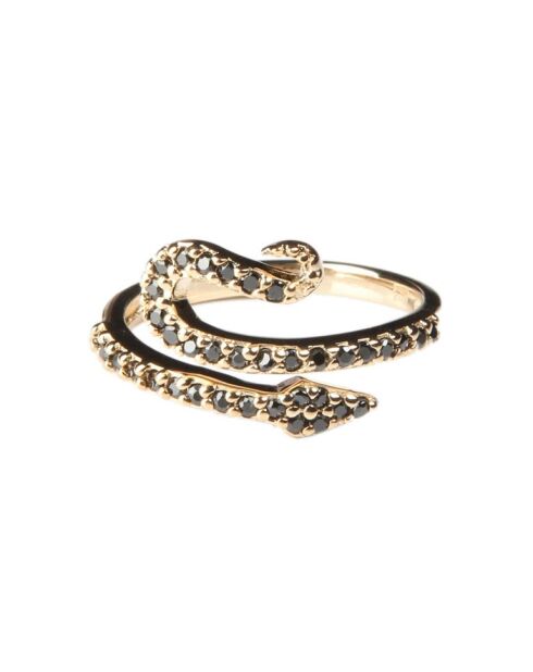Anillo ajustable con forma de serpiente en latón negro