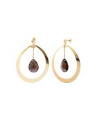 Pendientes tipo argolla Solange de latón marrón