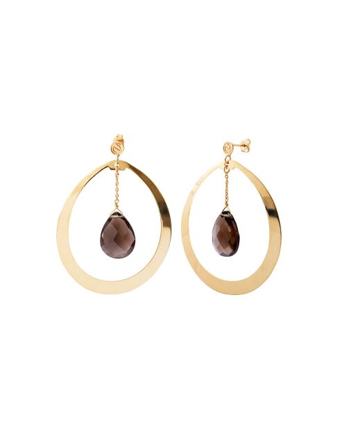 Orecchini a cerchio Solange in ottone marrone