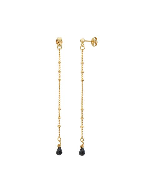 Boucles d'oreilles Danaé en laiton noires