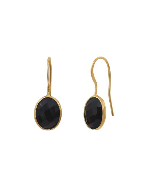 Boucles d'oreilles Serti en laiton noires