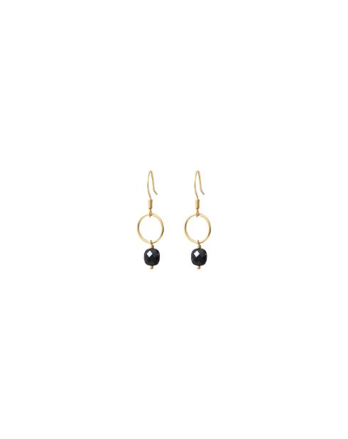 Boucles d'oreilles Fidji en laiton noires