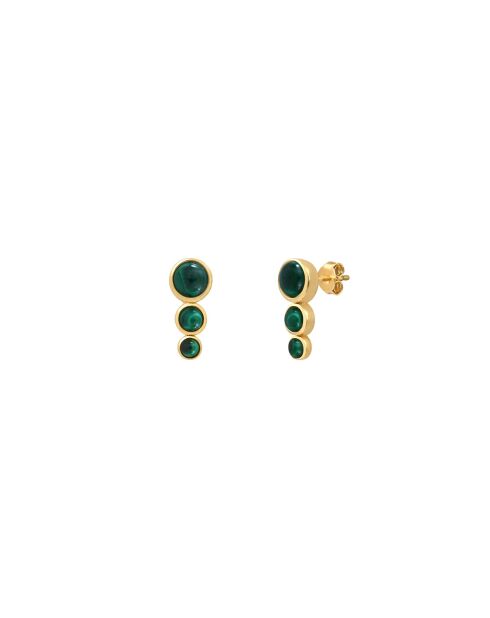 Boucles d'oreilles Andréa en laiton vertes