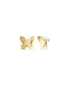 Orecchini a farfalla in ottone dorato