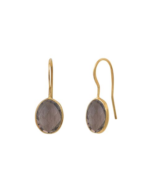 Boucles d'oreilles Serti en laiton marron
