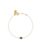Pulsera ovalada Cab de latón gris