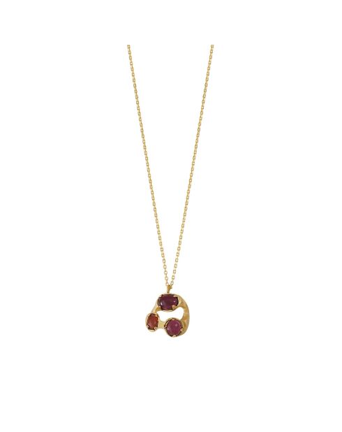 Collar Cassandra de latón rojo