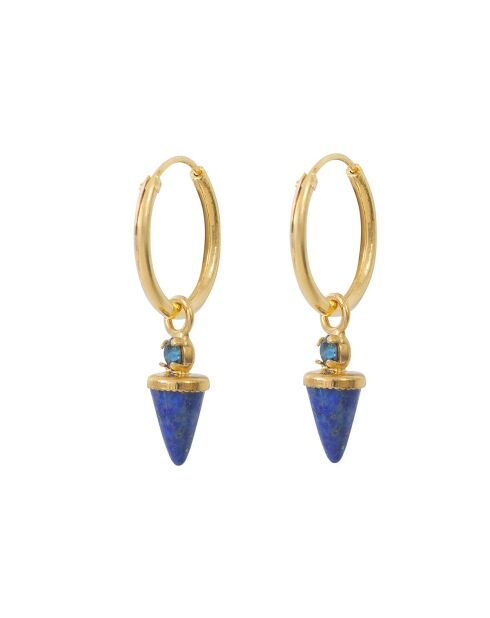 Pendientes de aro afilados de latón azul