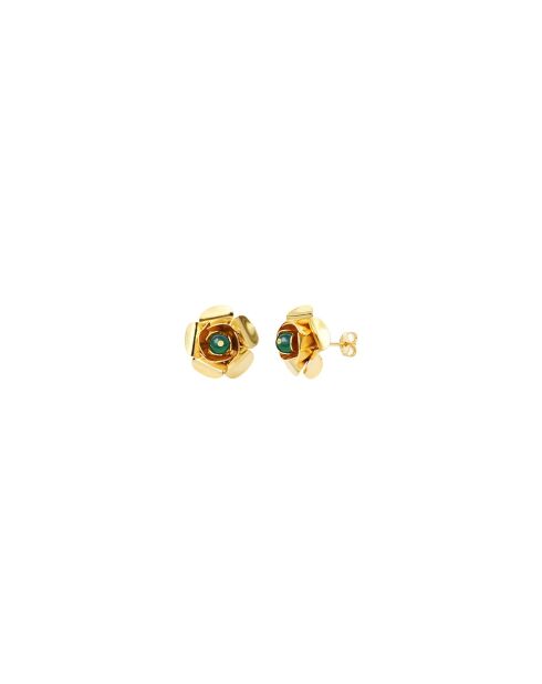 Boucles d'oreilles Frida en laiton vertes