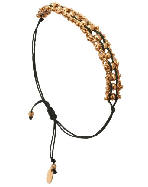 Pulsera Cliff Cord de latón negro