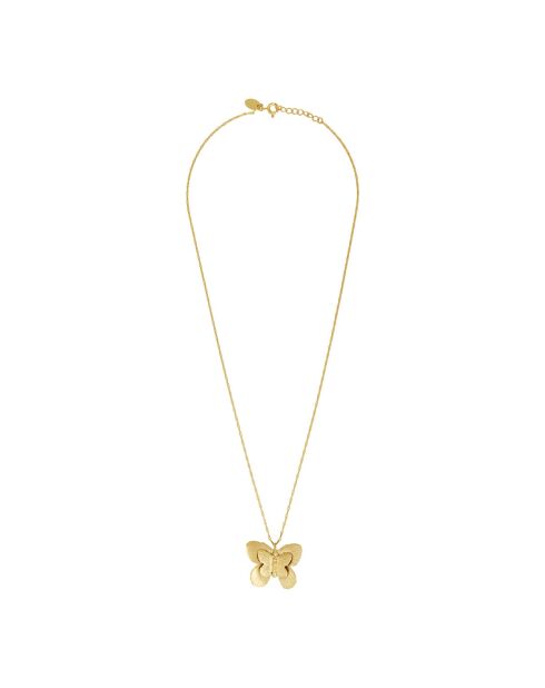 Collar con forma de mariposa en latón dorado