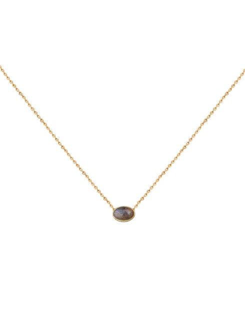 Collana ovale Cab in ottone grigio