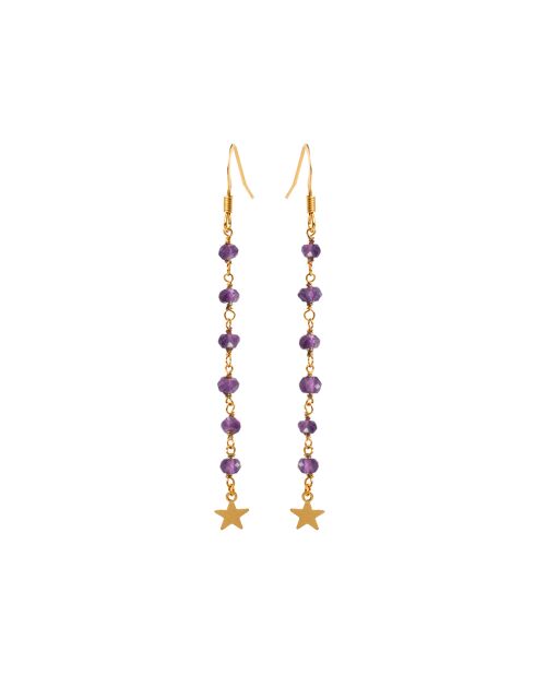 Boucles d'oreilles Delhi en laiton violettes