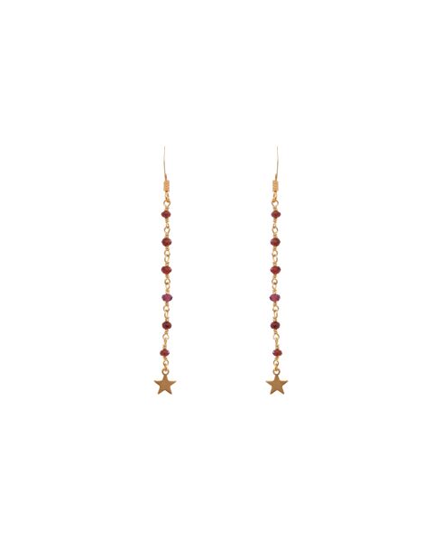 Boucles d'oreilles Delhi en laiton rouges