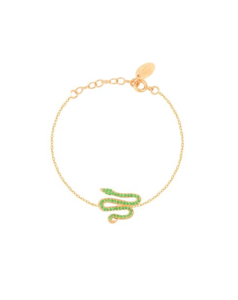 Pulsera con forma de serpiente en latón verde