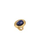 Verstellbarer Ring Eden aus blauem Messing