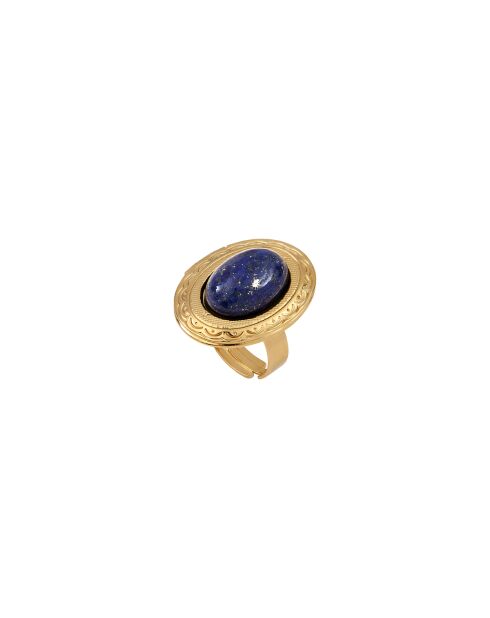 Anillo ajustable Eden de latón azul