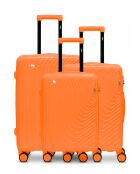 Lot de 3 valises cabine S grand format, weekend et cabine Hydra orange