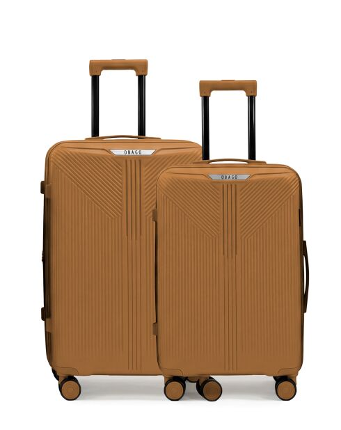 Lot de 2 valises cabine S grand format et weekend Eridan moutarde