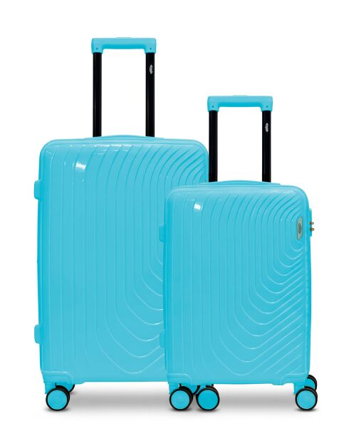 Lot de 2 valises cabine S grand format et cabine Hydra bleu ciel