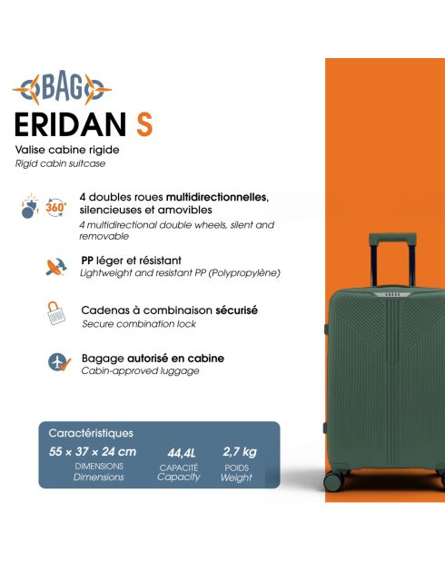 Valise cabine S Eridan moutarde-55 x 37 x 23 cm