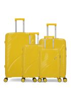 Lot de 4 valises cabine S grand format, weekend, cabine et cabine XS Lyra jaune