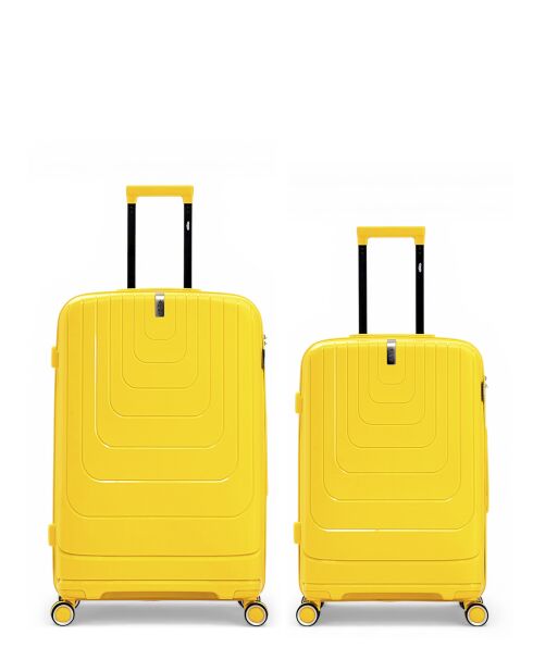 Lot de 2 valises cabine S grand format et weekend Galina jaune