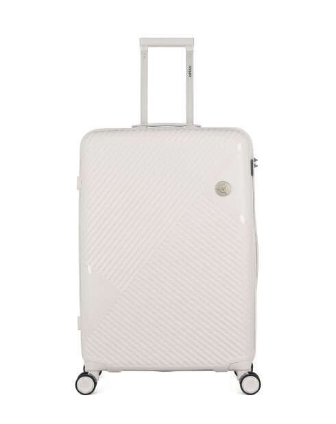 2 Valises 4 roues simples Cassiopée 73/63 cm blanches