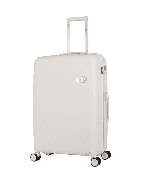 2 Valises 4 roues simples Cassiopée 73/63 cm blanches