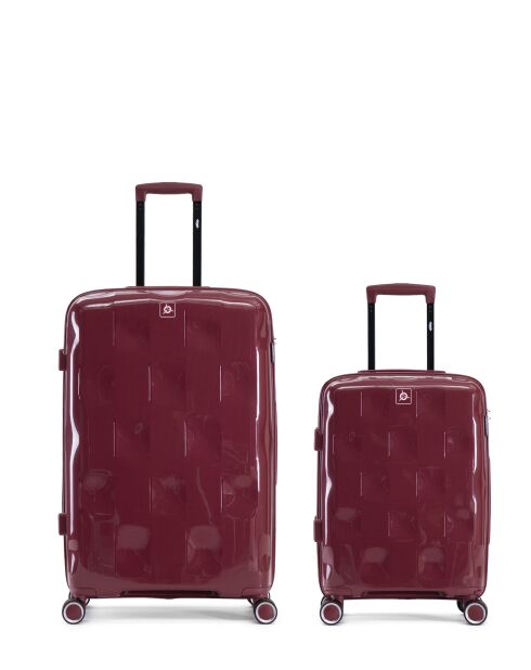 Lot de 2 valises cabine S grand format et cabine Aquila bordeaux