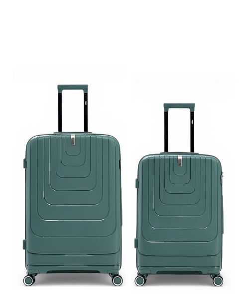 Lot de 2 valises cabine S grand format et weekend Galina vert