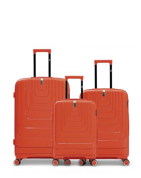 Lot de 3 valises cabine S grand format, weekend et cabine Galina rouge