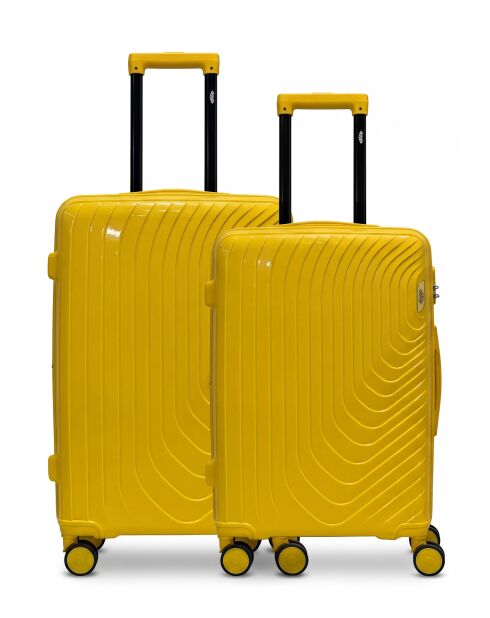Lot de 2 valises cabine S grand format et weekend Hydra jaune
