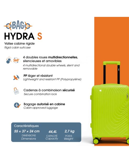 Valise cabine S Hydra orange-55 x 37 x 24 cm
