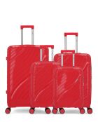 Lot de 4 valises cabine S grand format, weekend, cabine et cabine XS Lyra rouge