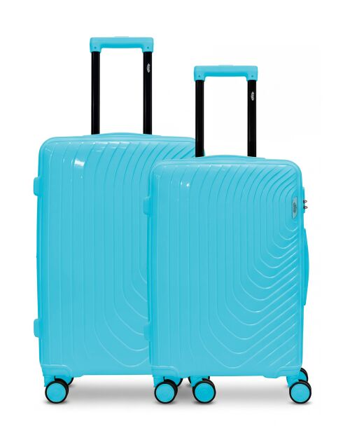 Lot de 2 valises cabine S grand format et weekend Hydra bleu ciel