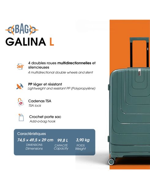 Valigia grande a L Galina Long Stay Blu - 74,50 x 49,50 x 29 cm