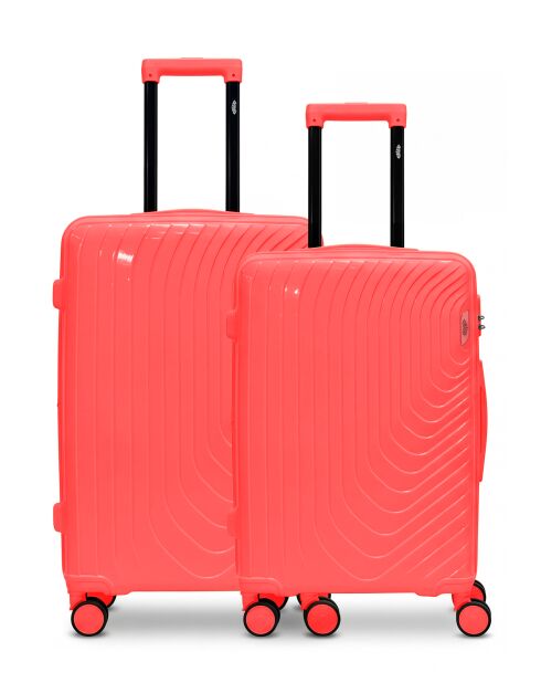 Lot de 2 valises cabine S grand format et weekend Hydra corail