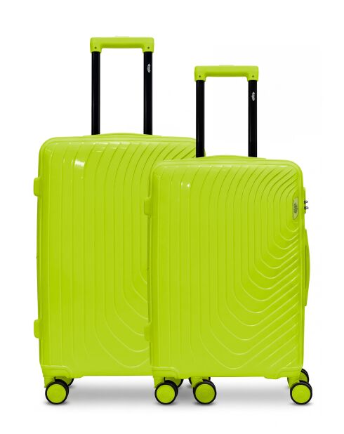 Lot de 2 valises cabine S grand format et weekend Hydra vert