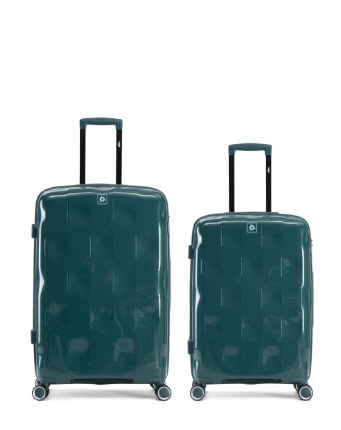 Lot de 2 valises cabine S grand format et weekend Aquila vert fonce