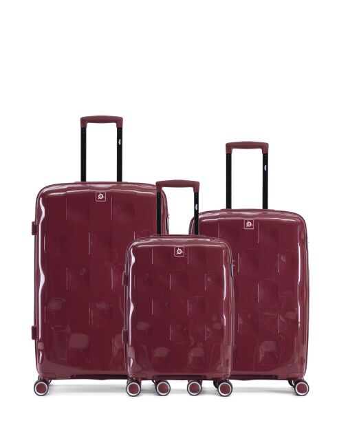Lot de 3 valises cabine S grand format, weekend et cabine Aquila bordeaux