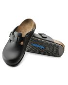 Sabots en cuir Boston noirs