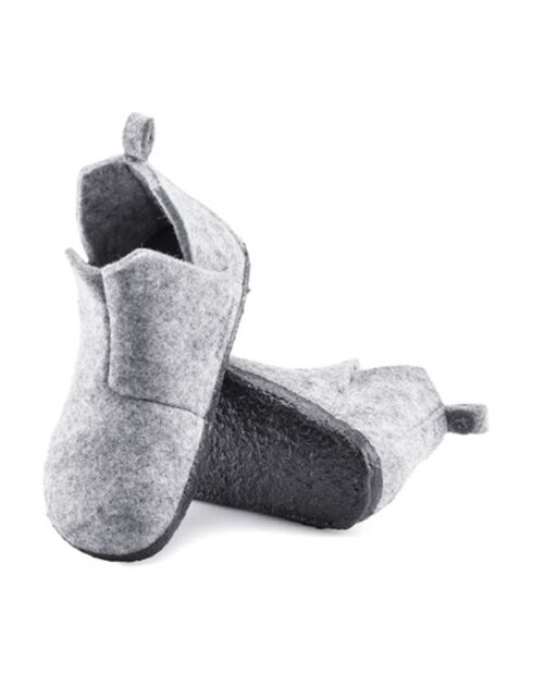 Sabots en feutre de laine Andermatt gris clair