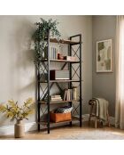 Librería Siena nogal venezia/negro - 90x180x34 cm