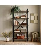 Librería Siena nogal venezia/negro - 90x180x34 cm