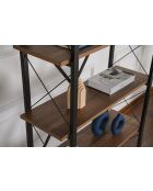 Librería Siena nogal venezia/negro - 90x180x34 cm