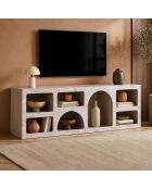 Consolle in marmo/arenaria Vega travertino - 160x51x40 cm