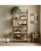 Librería Siena travertino/dorado - 90x180x34 cm