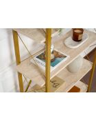 Librería Siena travertino/dorado - 90x180x34 cm