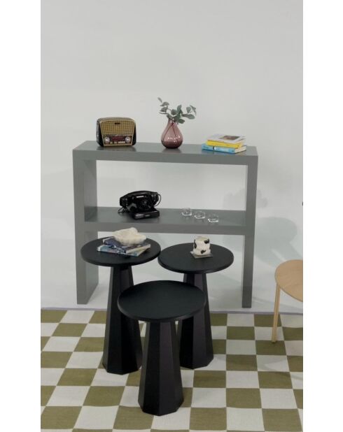 Set tavolino Lilyum (57+52+47) nero
